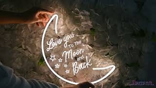 Britrio LED Moon Neon Light Sign Warm White Love You To the Moon And Back Neon Wall 3D Art