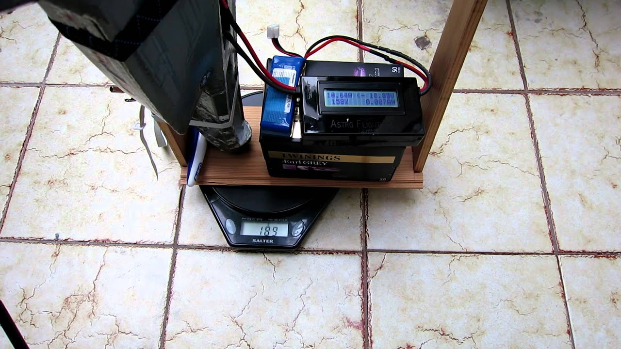 Static thrust test JPower 50mm F35 with Neutron 4900kv 6-blade clone fan