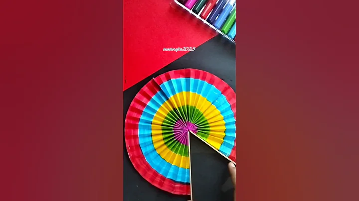 How to make origami rainbow paper fan / easy craft #shorts #youtubeshorts #viral #diy #paperfan