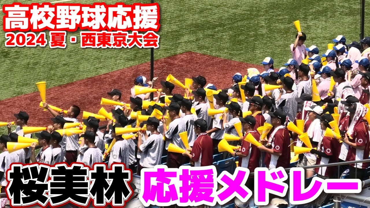 高校野球 応援】 桜美林 応援メドレー ブラバン応援 チア 西東京大会