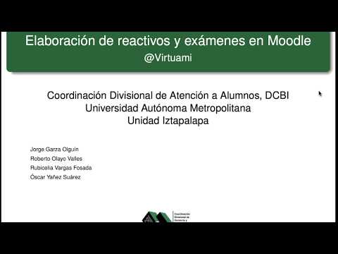 Reactivos en Moodle: