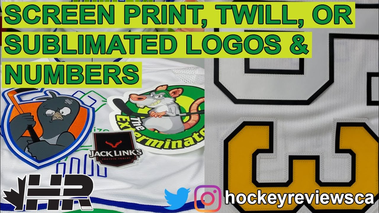 Screen print, twill, or sublimated logos & numbers. What to put on your beer league hockey jersey