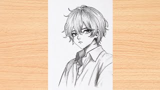 Anime Boy Drawing Tutorial | Easy Pencil Sketch Step by Step | Aesthetic Character Art | Drawing  screenshot 4