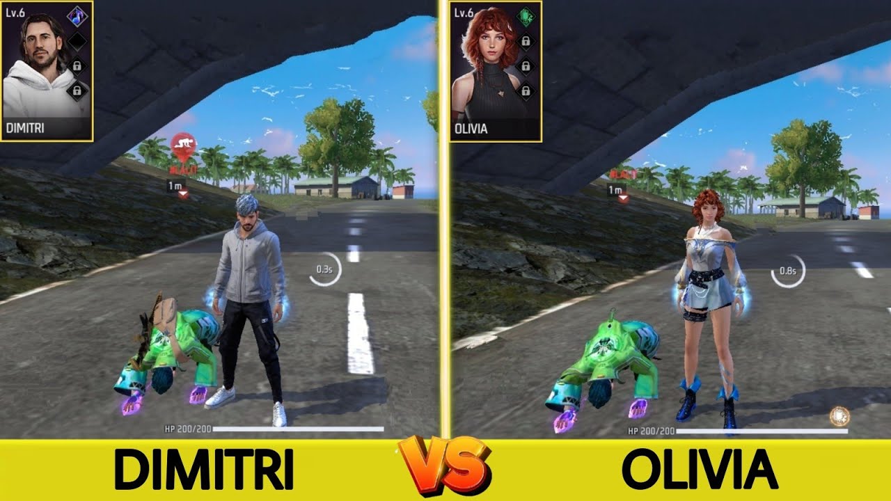 ALOK VS DIMITRI VS OLIVIA REVIVE ABILITY TEST 🤯 GARENA FREE FIRE