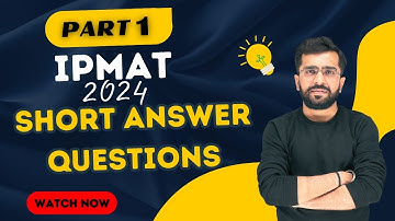 IPMAT INDORE 2024 SA PAPER SOLUTION PART 1 EDUGURUJI