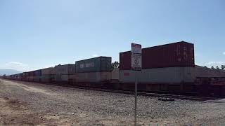 BNSF 4037 Eastbound Double Stack Intermodal Train (W/ DPU'S) - Riverside, CA USA 6/7/2020