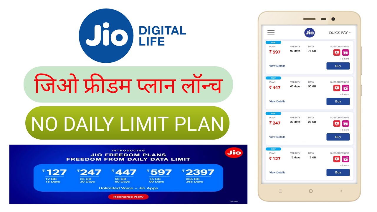 Jio 2021 New Freedom Plan Launch || No Daily Data Limit Problem || Use Unlimited Data 