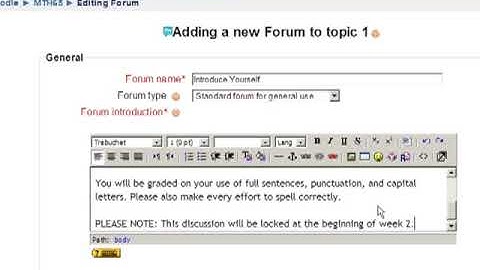 migrating a discussion topic from WebCT CE8 to Moodle