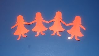 How To Cut A Paper Doll Chain - Hand In Hand