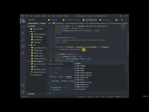 37 Testing Association Schema Design  in MongoDB, mongoose, NoSQL Course