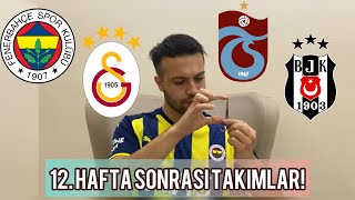 12.HAFTA SONRASI TAKIMLAR!