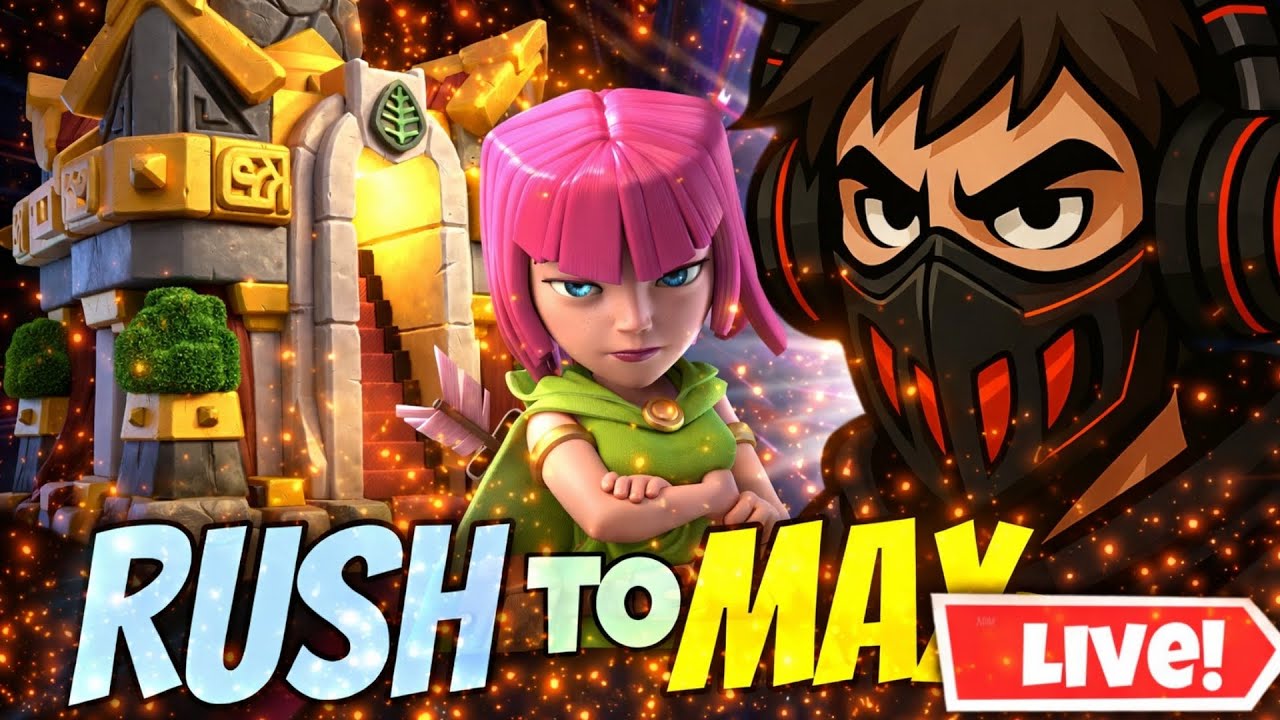 LIVE 🔴 TH16 RUSH TO MAX UPGRADING। BASE VISIT 🔥 । WELCOME NEW SUBSCRIBERS ♥️
