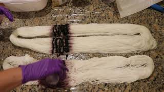 Dyepot Weekly 10 - Handpainting Yarn with Rit Liquid Dyes; Comparing Different Fiber Types