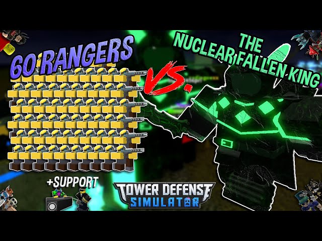 60 Rangers Vs The Nuclear Fallen King Tower Defense Simulator Roblox Youtube First Comment - roblox tower defense simulator nuclear fallen king