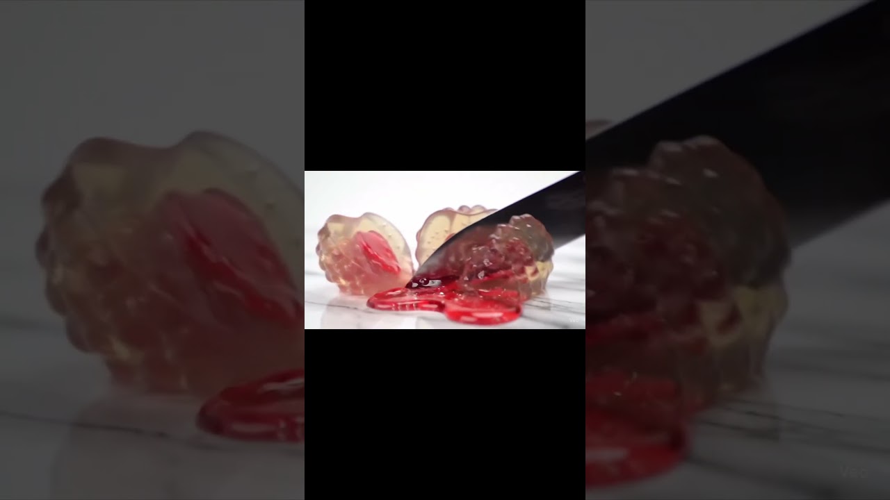 Clear Jelly Cut with Satisfying Red Ooze 🍓✨ | ASMR  