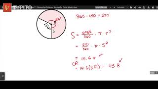 Notes 11.5 Area of a Circle and Sector of a Circle