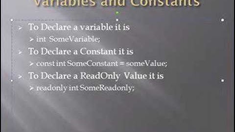 Learn C# - beginners - Variables and Constants