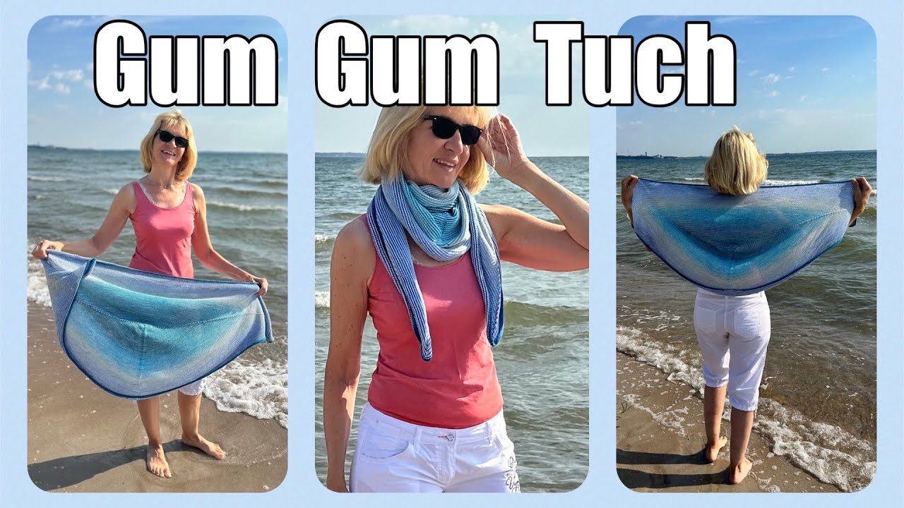 Das erste GUM GUM Tuch - Neue Strickart - aus der Mitte heraus- nur rechts stricken
