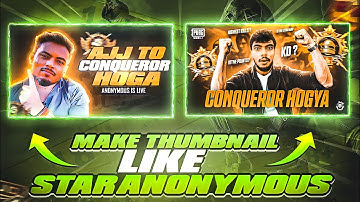 HOW TO MAKE THUMBNAIL LIKE STAR ANONYMOUS | ANDROID TUTORIAL | PUBG |