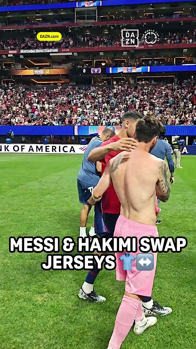 Lionel Messi And Achraf Hakimi Swap Shirts After PSG-Inter Miami