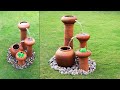 Wonderful DIY Garden Waterfall using Terracotta Pots | Unique Garden Ideas