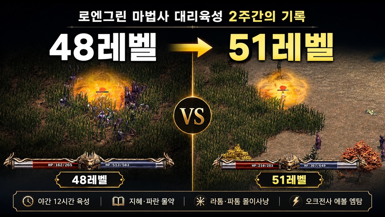 12시간에 경험치 16%｜로엔그린 마법사 육성 24일차 기록