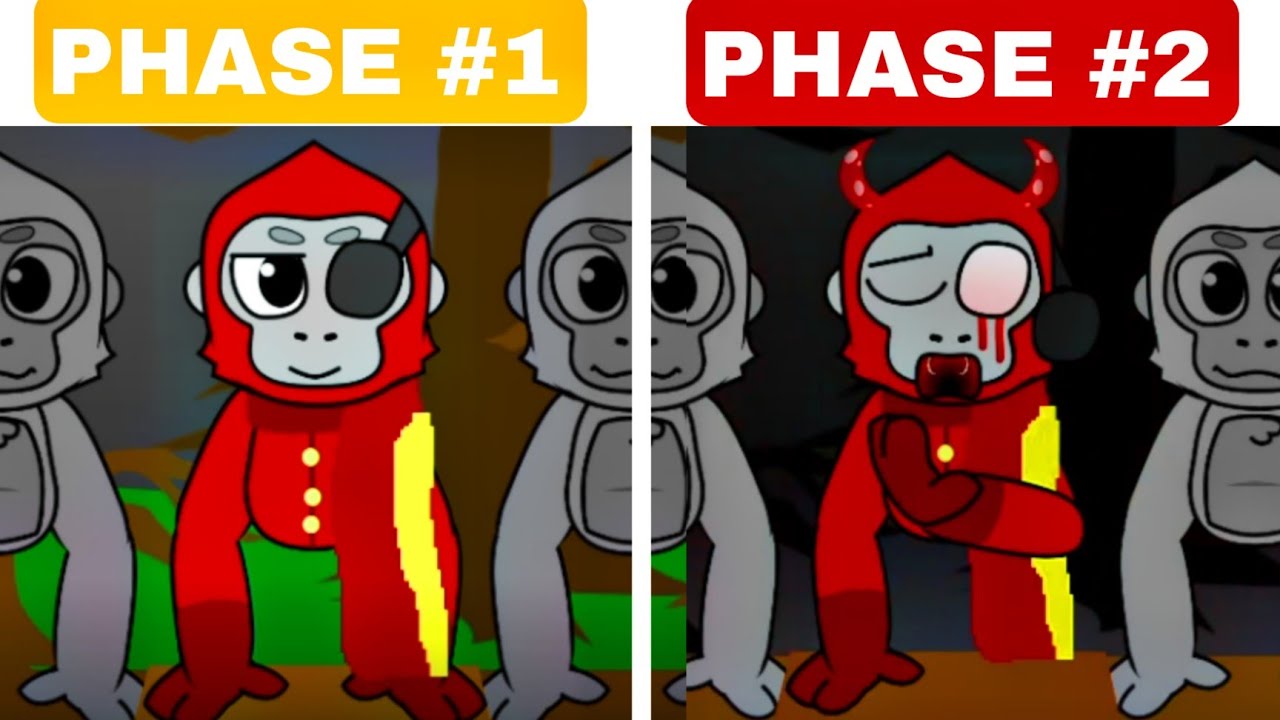 Gorilla Tag Sprunki Treatment But VS Phase 2 Style VS Phase 1 Style
