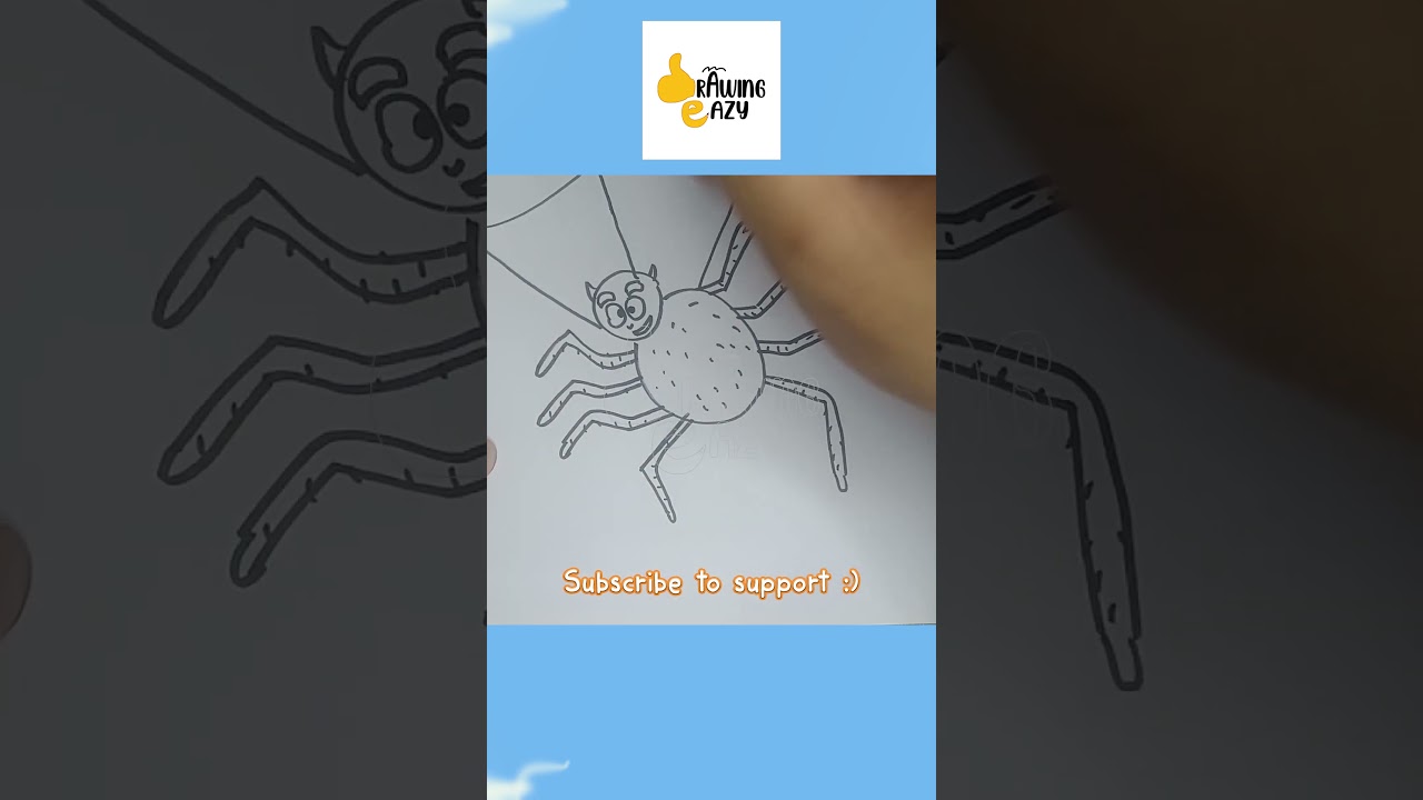How to Draw a Spider | Easy Drawing Tutorial for Kids | Drawing Eazy