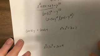 Hon. Alg review four term factoring