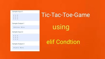 Tic Tac Toe Game using elif condition in python#ccbp