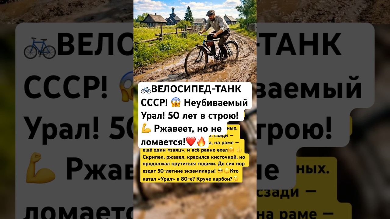 🚲ВЕЛОСИПЕД-ТАНК СССР!😱 Неубиваемый Урал! 50 лет в строю!💪 Ржавеет,но не ломается!❤️