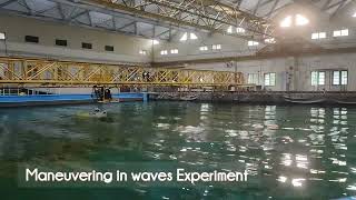 Maneuvering in waves experiment at IIT Madras wave basin