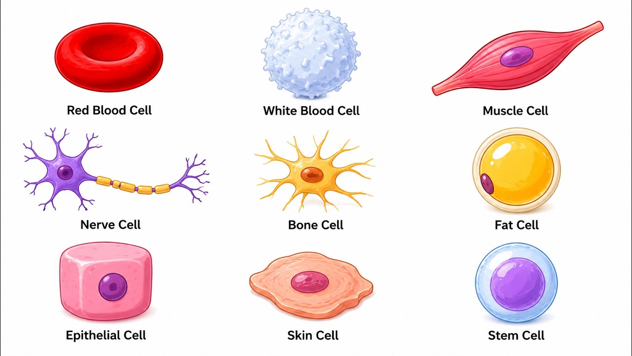evrey type of human cells explained!!