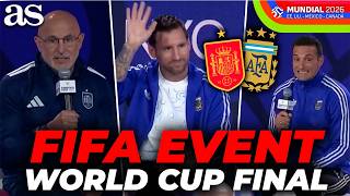 Messi, Martinez, Scaloni, Rodri and De la Fuente FACE A Q&A EVENT ahead of the World Cup 2026 FINAL