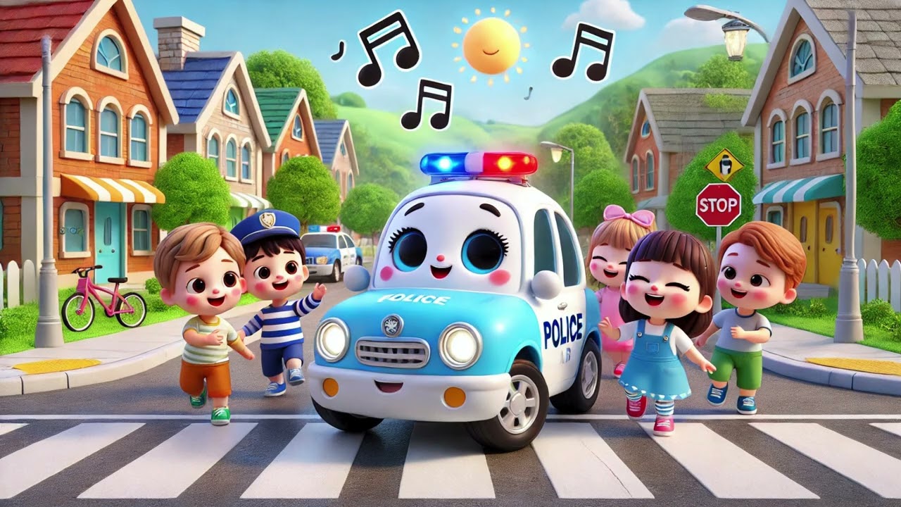 🚓✨ Police Car Song – Wee-Woo Sirens, Brave Police on Patrol,| Nursery Rhymes & Kids Songs