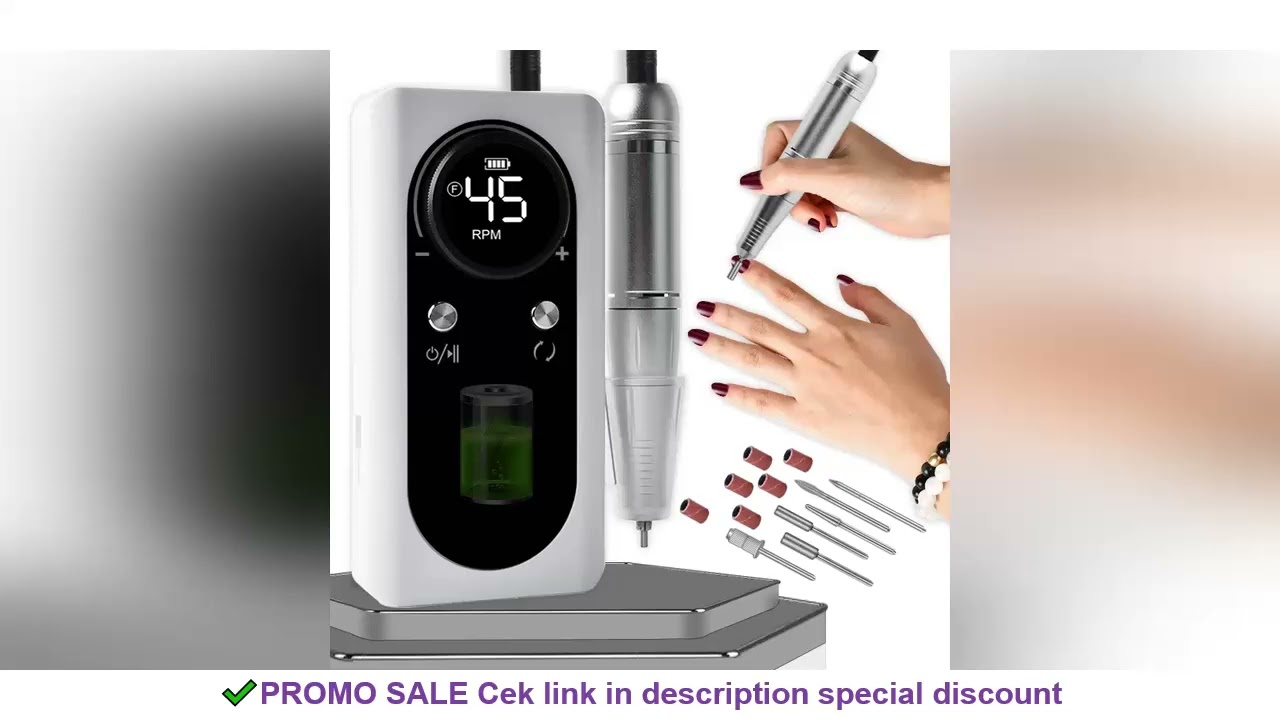 45000 RPM Rechargeable Electric Nail Drill Machine Nail Mill Cutter Sets With Nail Drill Bits Portab
