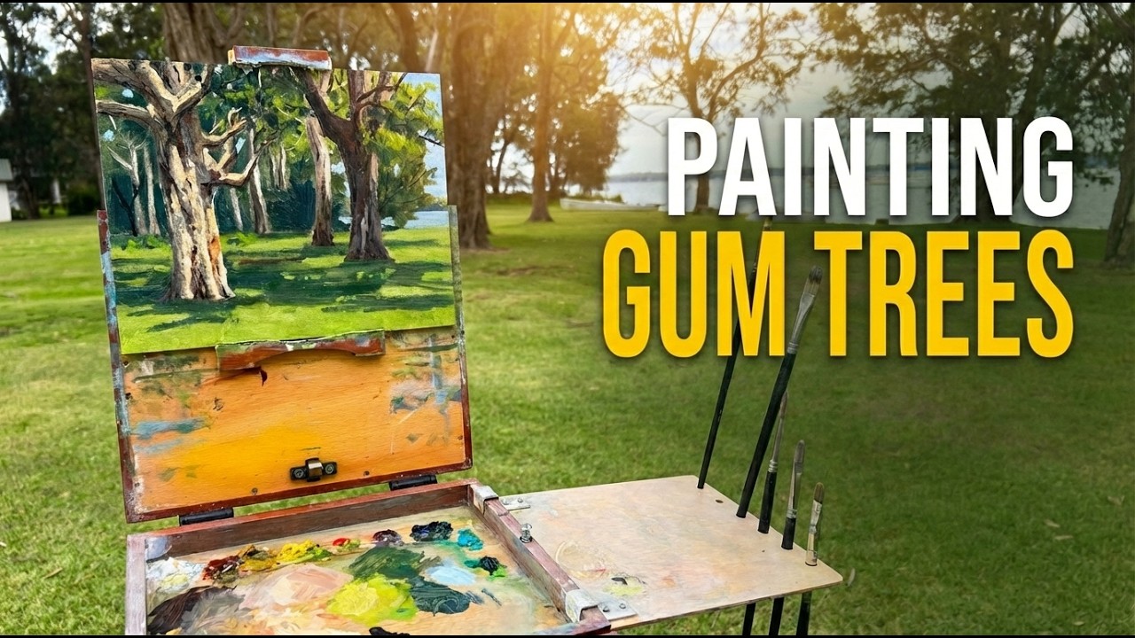 Как рисовать австралийские деревья — урок по пейзажной живописи на пленэре