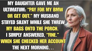 My Daughter Gave Me an Ultimatum: “Pay for My BMW or Get Out!” I Chose to Leave and Then Everything…