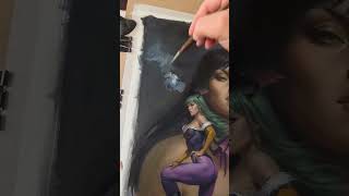 Lucio Parrillo (L' Empire Eternel) Paints a Vampirella &amp; Morrigan Illustration! Pt.2 #comics #manga