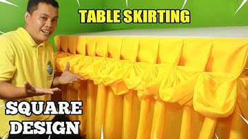 TABLE SKIRTING KNIFE PLEATS W/ SQUARE DESIGN #TUTORIAL