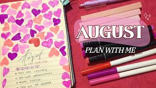 2026 AUGUST Bullet Journal | PLAN WITH ME 💗 | Pink Hearts