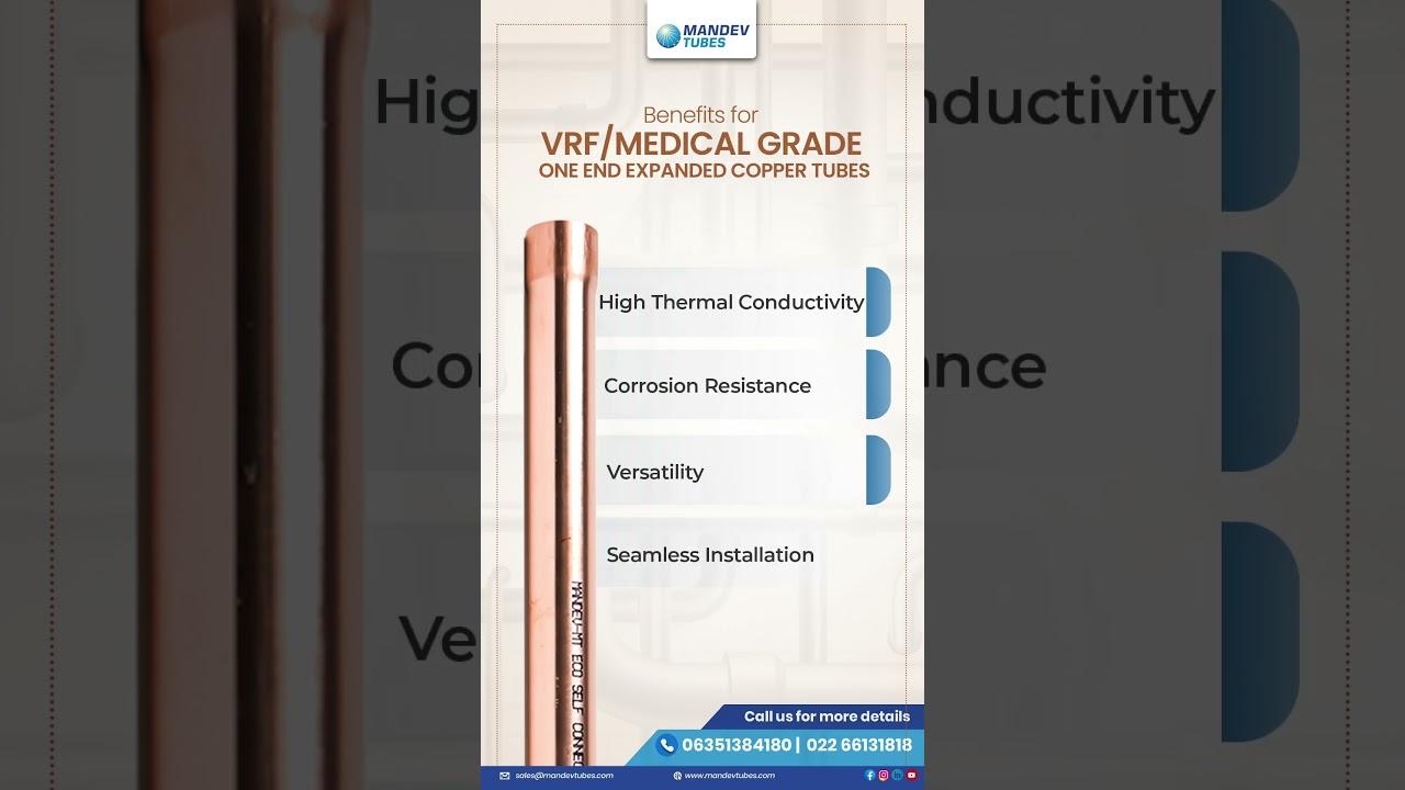 Benefits of Copper Tubes | Mandev Tubes | Quality Products