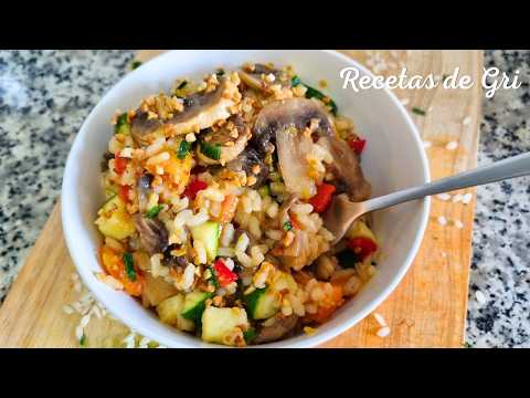 Cocinando en España, para mi Hermana, Arroz con Vegetales y Setas - Recetas de Gri