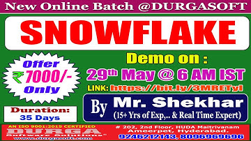 SNOWFLAKE Online Training @ DURGASOFT