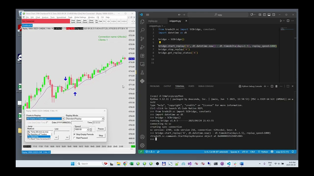 SC-Py - Programmatically Manage Sierra Chart Replay From python