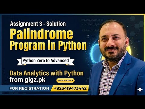 Python Zero to Advanced – Assignment 3 Solution | Palindrome Program in Python #W3SKILLSET