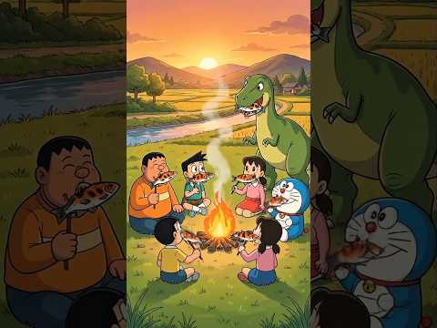 fish barbecue party #doraemon  #shorts