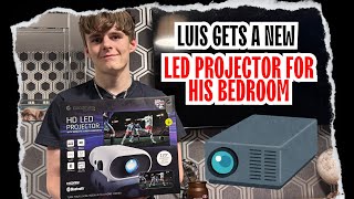 LUIS GETS A NEW LED CINEMA PROJECTOR FOR HIS BEDROOM. 📽️🍿