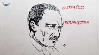 Kolay Atatürk Resmi Nasıl Çizilir #1 - 29 EKİM BAYRAM ÖZEL ÇİZİM Resimi