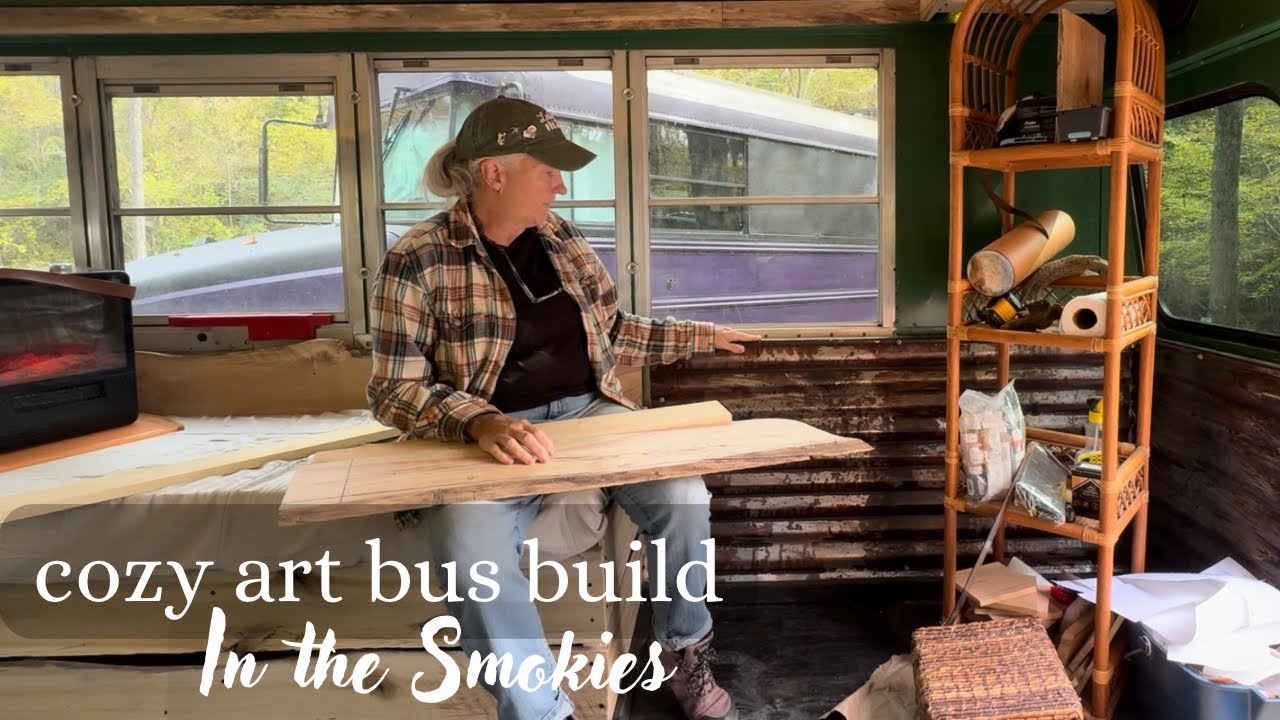 building a tiny art studio out of an old school bus - YouTube